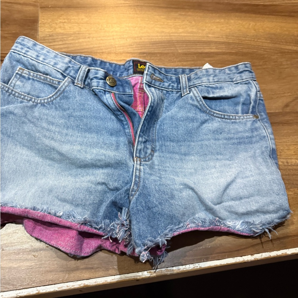 Lee Blue Jean Shorts Distressed Cut-Offs